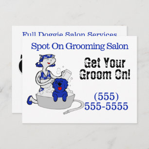 Pet Groomer macht in Blue Postcard Spaß Postkarte