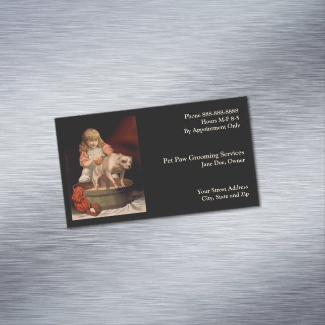 Pet Groomer Magnet Business Card (Beispiel)
