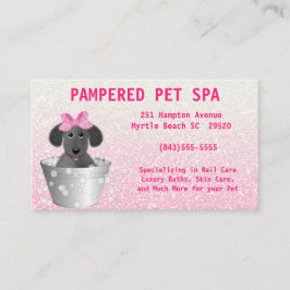 Pet Groomer Pink Glitzer Business Card Visitenkarte