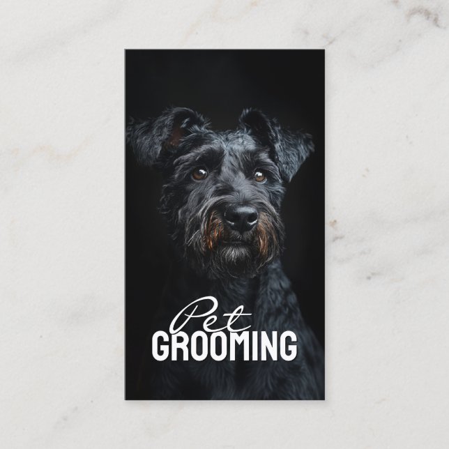 Pet Groomer Salon Care Kerry Blue Terrier Visitenkarte (Vorderseite)