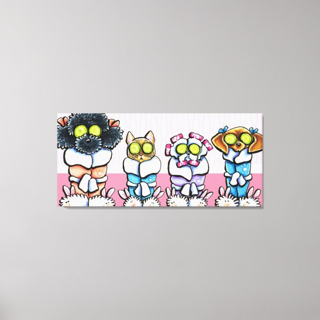 Pet Groomer Wellness-Center Art Hunde Katze in Rob Leinwanddruck (Vorderseite)