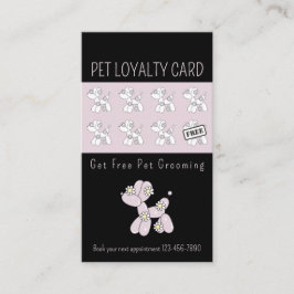 Pet grooming Ballon Hund rosa Loyalität Visitenkarte