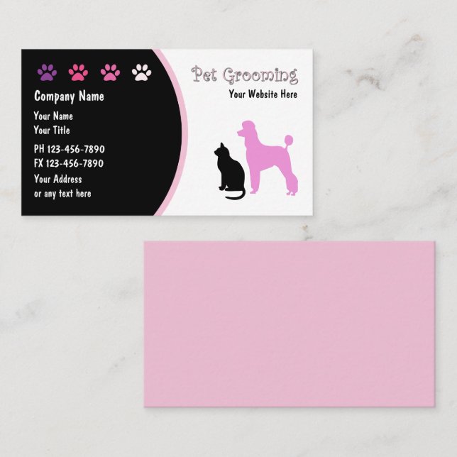 Pet Grooming Business Cards Neu Visitenkarte (Vorne/Hinten)