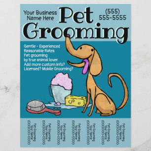 Pet Grooming Business Dog Groomer individuell anpa Flyer