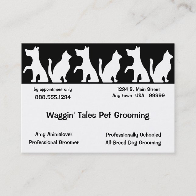 Pet Grooming Business und Terminkarte (Vorderseite)