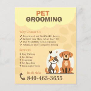 Pet Grooming Custom Editable Flyer