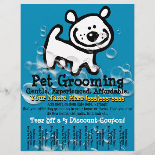 Pet Grooming. Maßgeschneidertes Werbeband Flyer