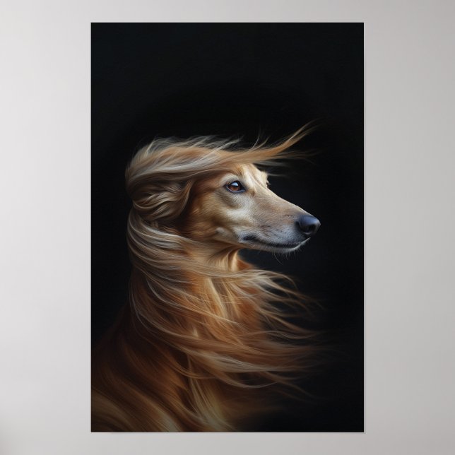 Pet Grooming Salon Boutique Afgan Hound Portrait Poster (Vorne)