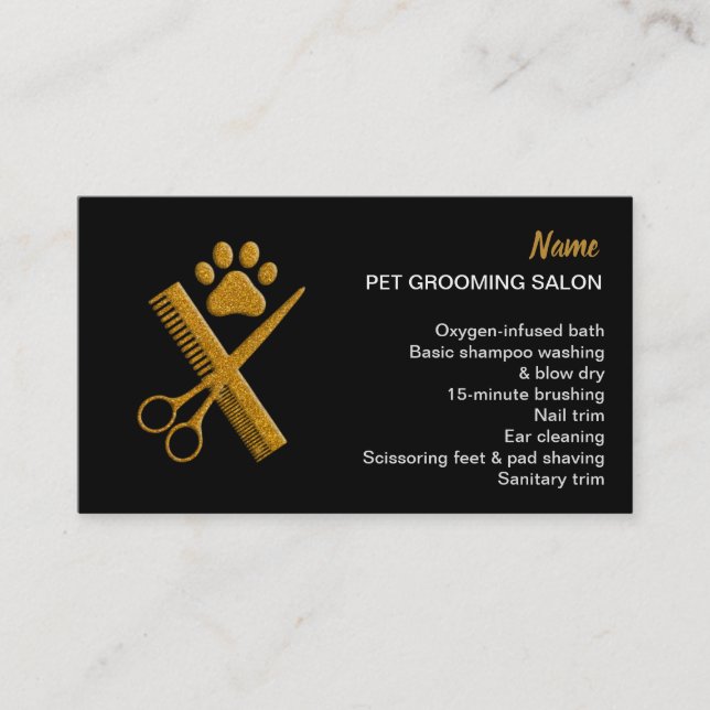 Pet Grooming Salon Business Card Visitenkarte (Vorderseite)