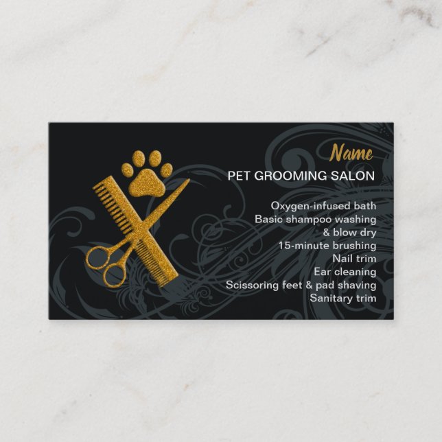 Pet Grooming Salon Business Card Visitenkarte (Vorderseite)