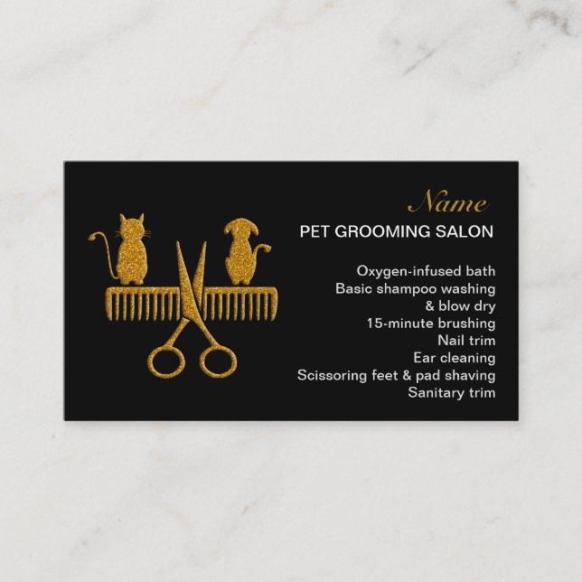 Pet Grooming Salon Business Card Visitenkarte (Vorderseite)