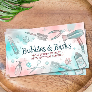 Pet Grooming Services - Aquarellkunst Visitenkarte