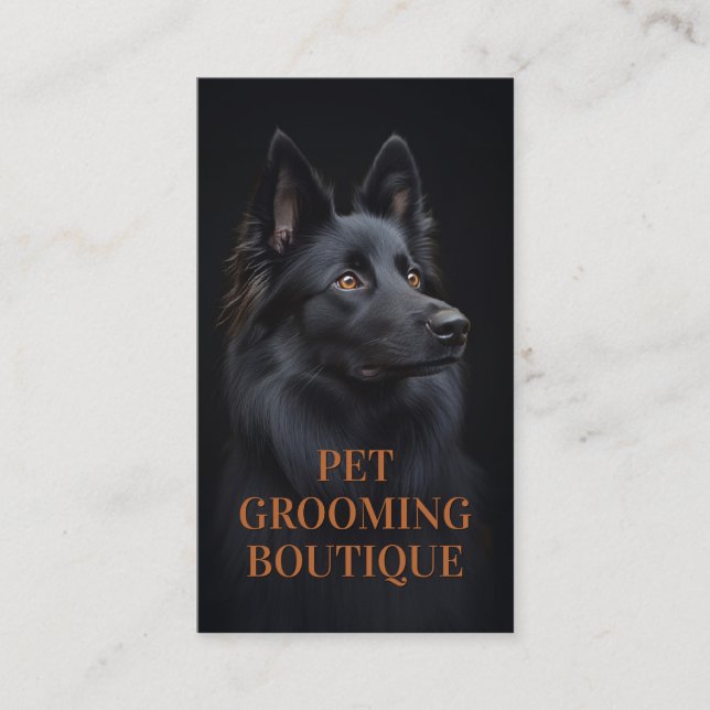 Pet Groomon Boutique Belgisches Schaf-Portrait Visitenkarte (Vorderseite)