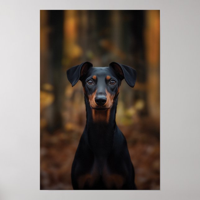 Pet Groomon Boutique Deutsches Pinsch Portrait Poster (Vorne)