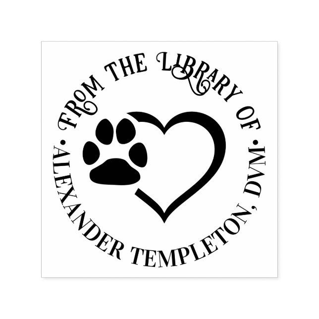 Pet Heart Paw Print from the Library of Name Permastempel (Design)