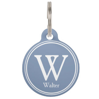 Pet ID Personalized Custom Name Tags - Grey Blue Haustiermarke