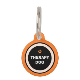 Pet ID Tag - Orange & Black-Therapie Hund Tiermarke