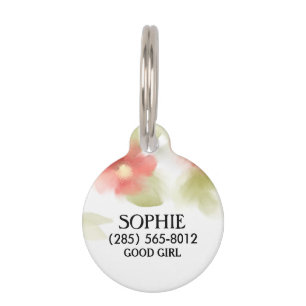 Pet ID Tag - Weiches rotes Muster Tiermarke