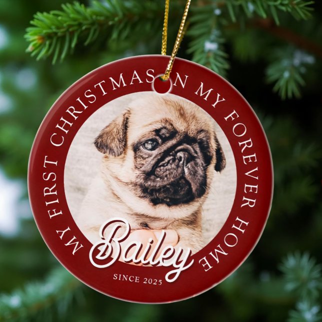 Pet ist mein erstes Weihnachten in ewig Zuhause Mo Keramik Ornament (Von Creator hochgeladen)