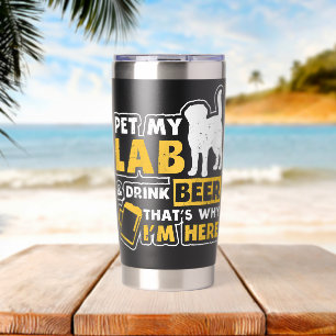 Pet Lab Trinke Bier Design Black Labrador Thermobecher