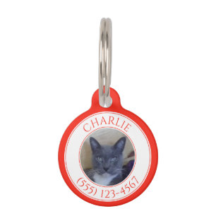 PET LIEBE Round Pet Tag / Rot Haustiermarke