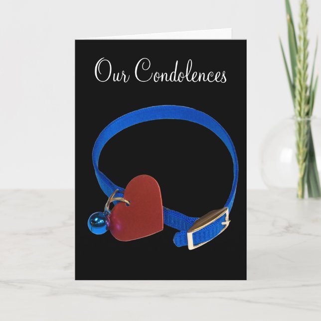 Pet Loss Beileid Blue Collar Red Heart Template Karte (Vorderseite)