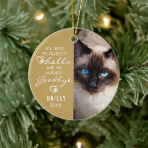 Pet Loss Beileid Cat Memorial Foto Keepake Keramik Ornament