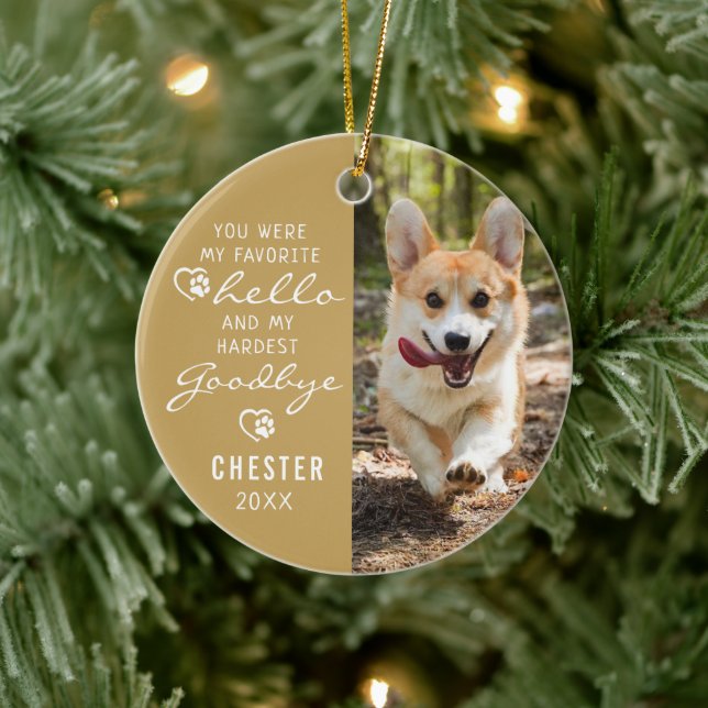 Pet Loss Beileid Dog Memorial Foto Achtung Keramik Ornament (Baum)