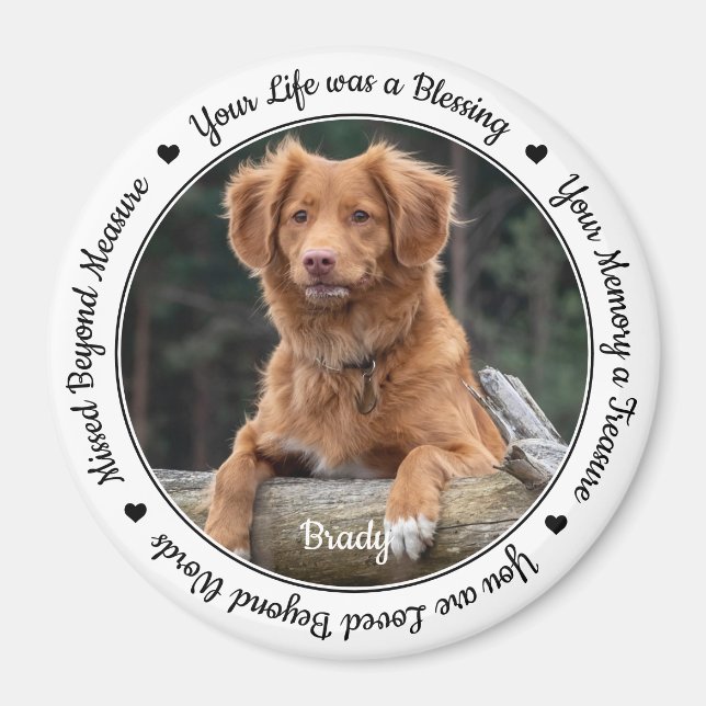 Pet Loss Beileid Keepake Pet Memorial Magnet (Vorne)