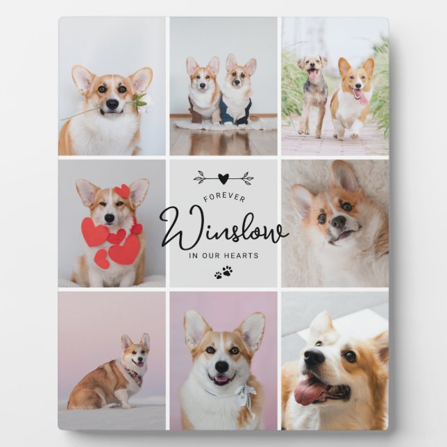 Pet Loss Geschenk Hund Memorial 8-Foto Keepake Fotoplatte (Vorderseite)