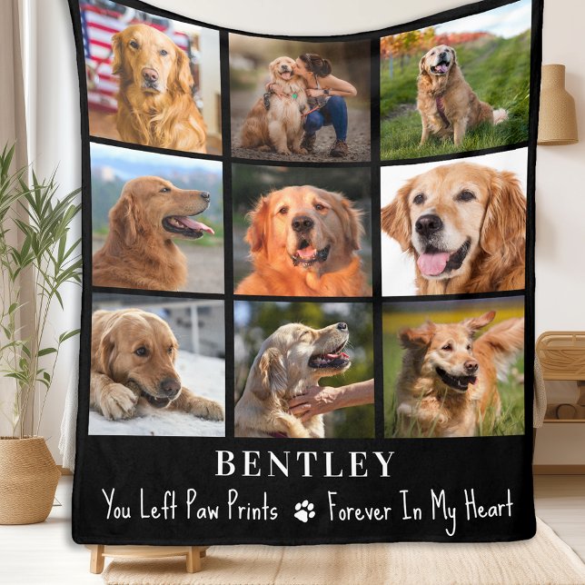 Pet Loss Geschenk Hund Memorial Custom 9 Foto Coll Fleecedecke (Von Creator hochgeladen)
