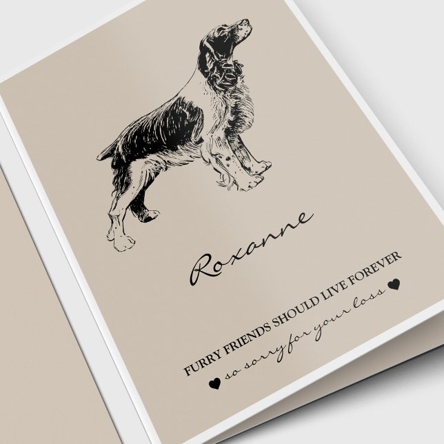 Pet Loss Pet Memorial Hund Lover Spaniel Beileid Karte (Pet Loss, Pet Memorial, Dog Lover Sympathy Card for a Spaniel)