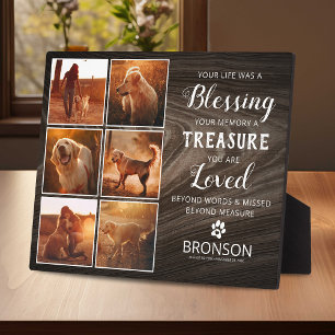 Pet Loss Rustic Memorial Foto Collage Plaque Fotoplatte