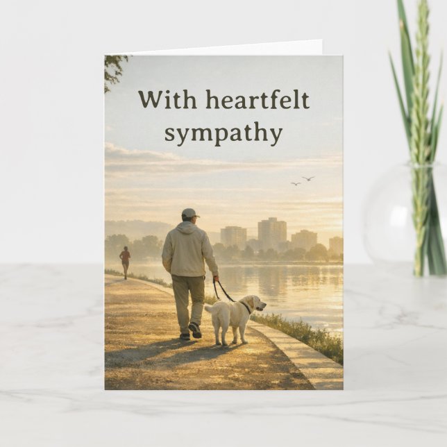 Pet Loss Sympathy Card – Quiet Walk Design Dankeskarte (Vorderseite)