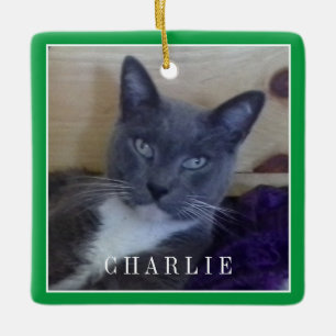 PET LOVE Keramik Quadratischer Weihnachtsbaumschmu Keramikornament