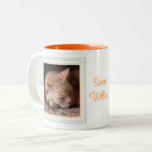 PET LOVE Orange Zweifarbig Tasse + Text / Regenbog