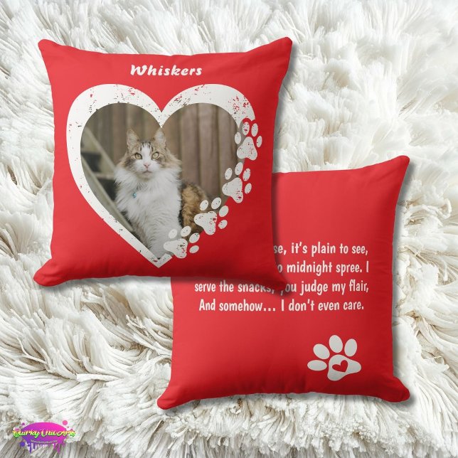 Pet Love Paw Heart Design with Fun Poem Kissen (Von Creator hochgeladen)