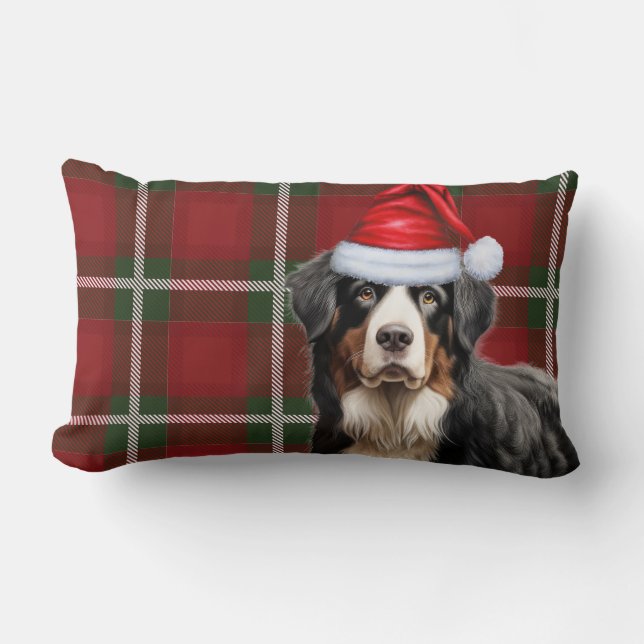 Pet Lover Christmas Bernese Mountain Dog Kariert Lendenkissen (Vorderseite)