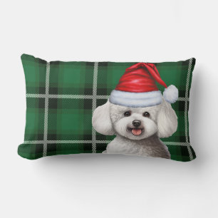 Pet Lover Christmas Bichon Frise Dog Green Kariert Lendenkissen