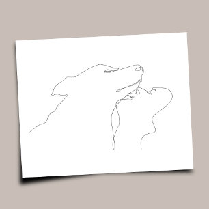 Pet Lover Eine Linie Art Poster