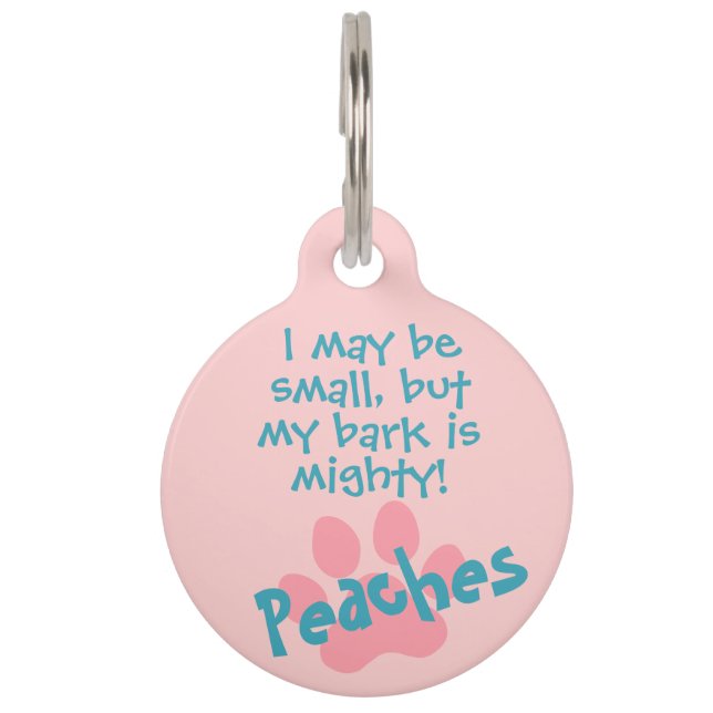 Pet Lover Funny Zitat Peach Pink verloren Haustiermarke (Vorderseite)