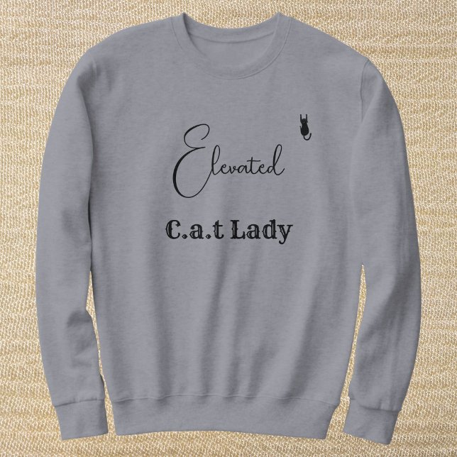 Pet Lover Grey And Black Script Cat Mom Customized Sweatshirt (Von Creator hochgeladen)