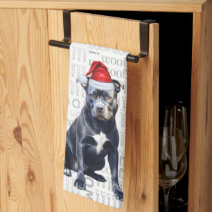 Pet Lover Holiday Bluenose Pitbull Dog Weihnachten Geschirrtuch