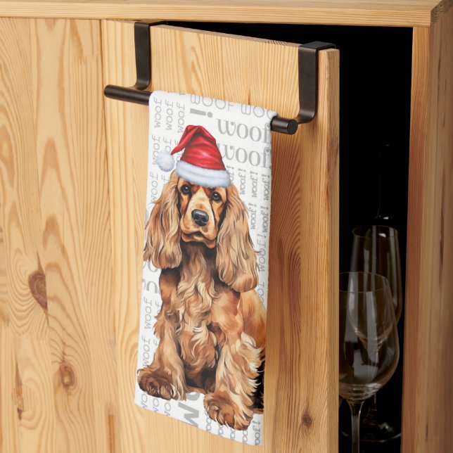 Pet Lover Holiday Cocker Spaniel Weihnachten Geschirrtuch (Drittel gefaltet)