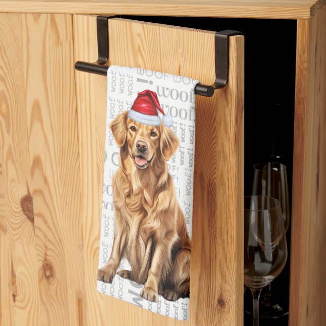 Pet Lover Holiday Golden Retriever Dog Weihnachten Geschirrtuch (Drittel gefaltet)