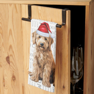 Pet Lover Holiday Goldendoodle Santa Dog Weihnacht Geschirrtuch