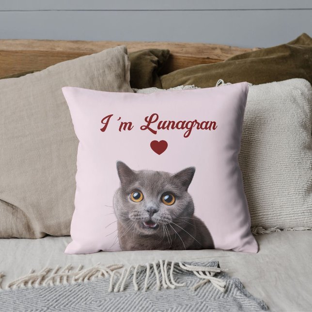 Pet Lovers Cat Photo Red Heart Valentine's Day DIY Kissen (Von Creator hochgeladen)