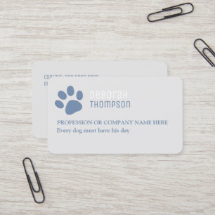 Pet Lovers Dog Paw Print Business Card Visitenkarte