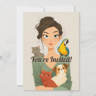 Pet Lover's gemütliches Portrait Einladung