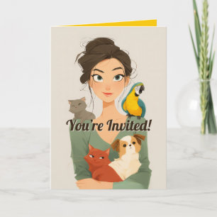Pet Lover's gemütliches Portrait Einladung
